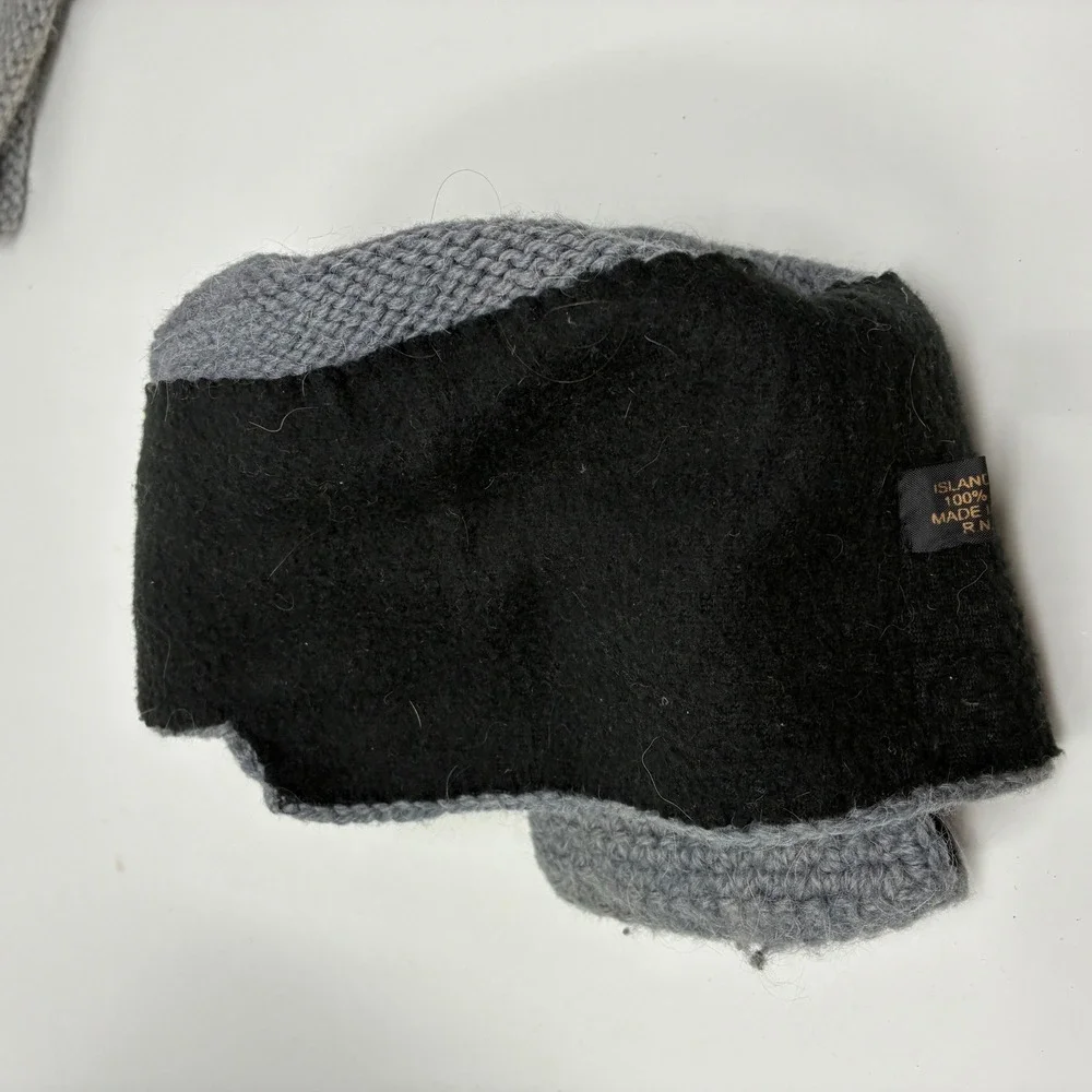 Lot of 2 Island Alpaca Martha's Vineyard Hats Beanie‎ Knight Helmet Grey Wool